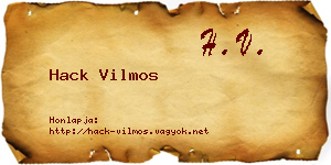 Hack Vilmos névjegykártya