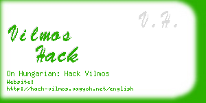 vilmos hack business card